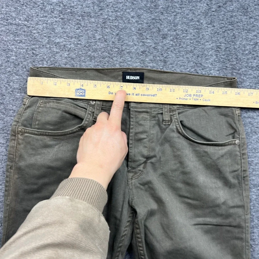 Hudson Pants Mens 31 Olive Green Fits 31x33 Blake Slim Ares M275DLE Button Fly‎